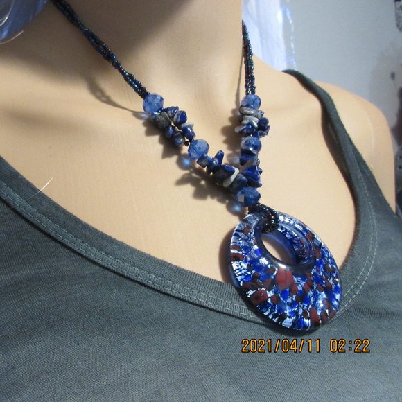 Handmade Glass Bead Necklace - Picture 7 of 7